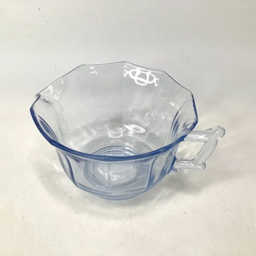Vintage Madrid Collection Indiana Glass Blue‎ Creamer wHandle Depression Glass